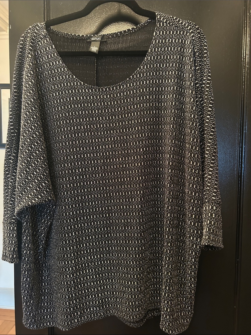 Alfani Black & White Geo Print Scoop Neck Tunic